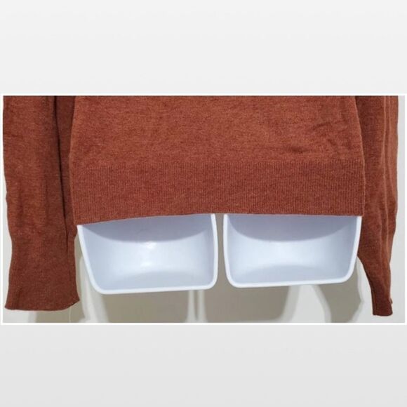 New Chestnut Brown Knit Wool Blend Sweater - Picture 10 of 16